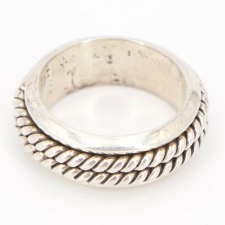 Vtg Sterling Silver - Southwestern Twisted Rope Spinner Band Ring Size 8 - 10g
