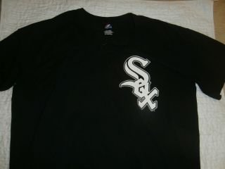 Majestic Mlb Chicago White Sox Baseball 2 Button Shirt Sz 2xl Black Short Sleeve
