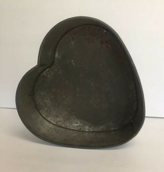 Vintage Rustic Heart Shaped Tin Cake Pan