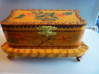 Vintage Colorado Prison Tramp Folk Art Jewelry Trinket Dresser Wood Box