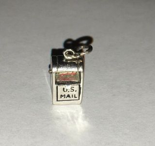 Vintage Sterling Silver 9/16” Articulated U.  S.  Mail Depository Charm