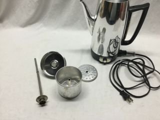 Vintage Ge 9 Cup Coffee Percolator Maker A1p15 Immersible General Electric Usa