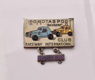Vintage Bangers Stock Car Racing Int Raceway Pin Badge Motor Car Lydden Hill