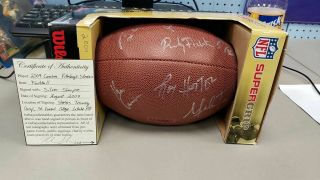2009 Steelers Coaches Camp Autographed Football Man Cave Tomlin Arians,