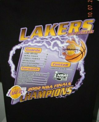 La Lakers T Shirt 2002 Nba Finals Champions Basketball Team Names & Numbers