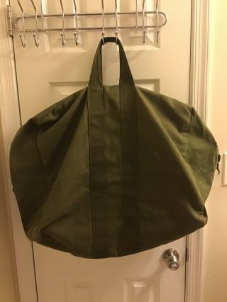 Vintage Green Military Duffel Bag Utility Camping Canvas Od Army America Canvas