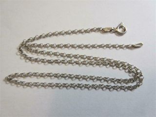 Vintage Italian Sterling Silver 17 " Long Belcher Link Necklace,  Chain - 2.  6g