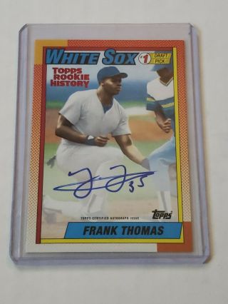2018 Topps Archives Rookie History Frank Thomas Auto Red Foil /10 White Sox