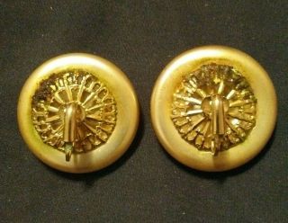Vintage Large 1 1/4 inch Diameter Pearl Button Clip - On Earrings Very Pretty 3
