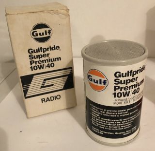 VINTAGE GULF OIL GAS PUMP PHONE GASOLINE TELEPHONE BOX Oil Can Radio Collectors 2