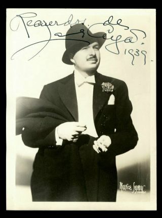 Vintage Xavier Cugat Studio Photo 1930s Swing Band Autographed Double Weight