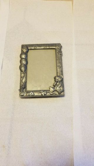 Vintage Baby Picture Frame 6 " X 4.  5 " Real Metal Baby Room Real Glass