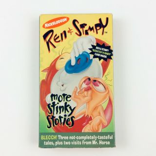 Nickelodeon Ren & Stimpy More Stinky Stories Authentic Vintage Orange Vhs Tape