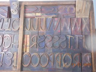 Printing Letterpress Printer Block Antique Wood Alphabet 3