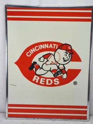 Vintage Cincinnati Reds Mlb Baseball Team Logo Sign Poster Board 19 " X 14 "