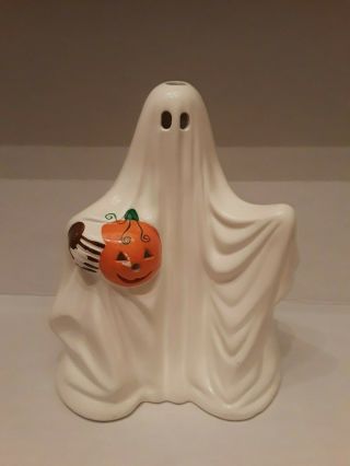 Vintage Large Russ Berrie Halloween Ghost Pumpkin 1041 Made In Japan
