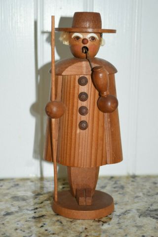 Vintage German Democratic Republic Wooden Man Smoker Pipe Doll.