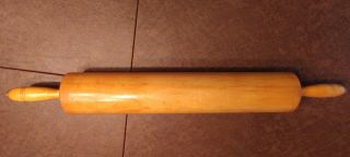 Vintage Thorpe Rock Maple Wood Rolling Pin Extra Large Heavy Industrial Size