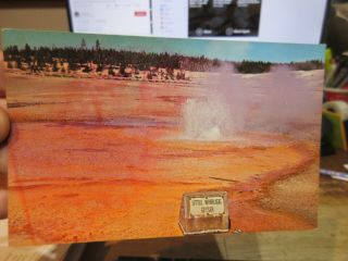 Vintage Old Wyoming Postcard Yellowstone National Park Little Whirlagig Geyser