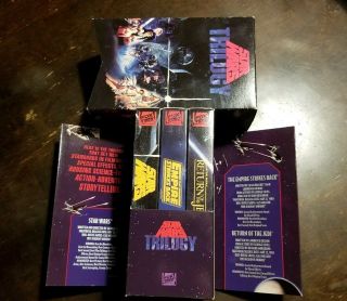 Star Wars Trilogy VHS Box Set 1988 Vintage Complete 3