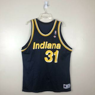 Vintage Champion Reggie Miller Road Jersey Indiana Pacers 31 Nba Size 48