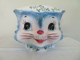 Vintage Lefton Miss Priss Kitty Cat Head Cookie Jar - 1502