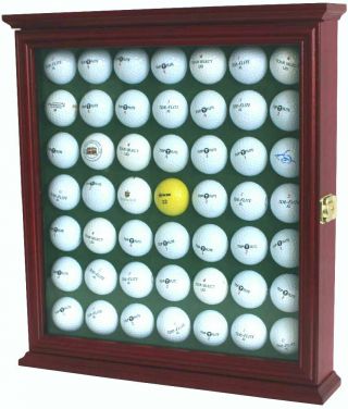 49 Golf Ball Display Case Rack Cabinet With Glass Door,  Lockable,  Gb249l - Che