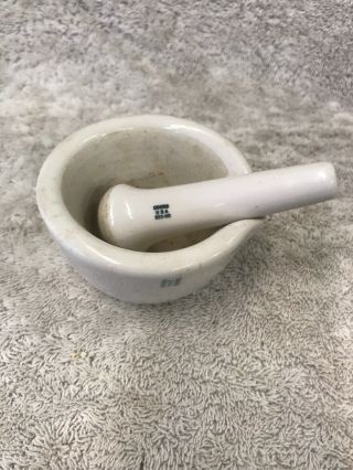 Vintage Coors Usa Mortar And Pestle White Glazed Ceramic Spice & Herb Grinding