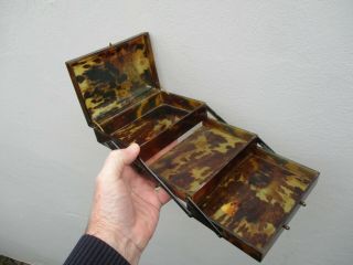 An Antique Faux Tortoise Shell Box For Spares C1900