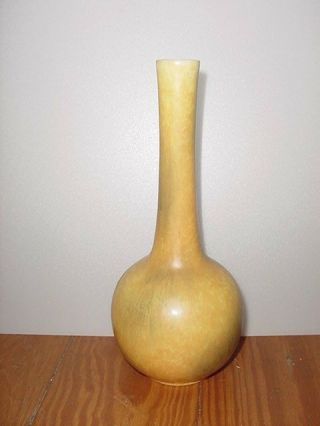 Vintage Retro Royal Haeger Mustard Green Brown Earth Tones Drip Glaze Vase