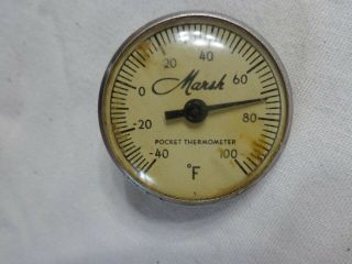 Vintage Marsh Clip On Your Belt Thermometer
