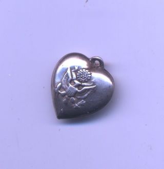 6a Vintage Us Army Wwii Era Puffy Heart Sterling Charm