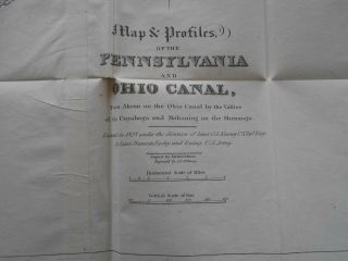 1828 Topography Map & Profiles Of The Proposed Pennsylvania & Ohio Erie Canal