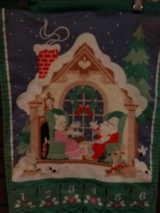 Vintage Avon Christmas Countdown Fabric Advent Calendar No Mouse