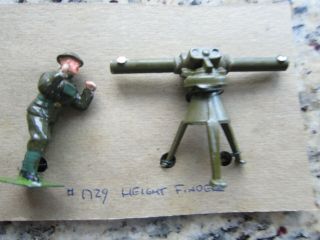 Vintage Britains Hollow Lead Toy Soldiers Army Height Finder With Operator 1729