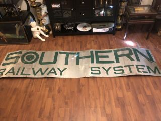 Gigantic Steel Southern Railway System Sign Train Locomotive 105 By 24 Advertise