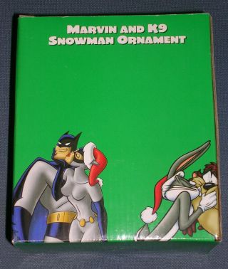 VINTAGE MARVIN THE MARTIAN & K - 9 SNOWMAN ORNAMENT 1998 2ND RELEASE VERSION 2