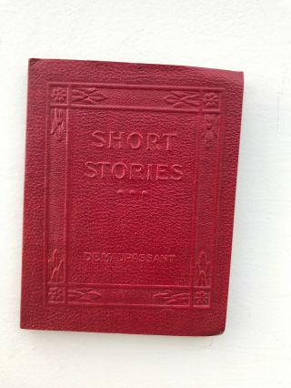 Antique Vtg Little Leather Library Book Miniature Short Stories Guy Maupassant