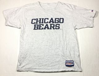Vintage 90’s Chicago Bears Champion Pro Line Grey T - Shirt Men’s Xxl Nfl Football