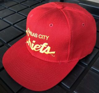 Vintage 90s Kansas City Chiefs Sports Specialties Script SnapBack Hat Cap PRO 3