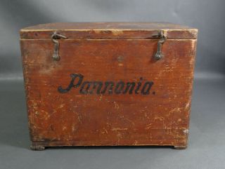 1950 Vtg Hungarian Pannonia Motorcycle Wooden Crate Dovetail Wood Cargo Tool Box 2