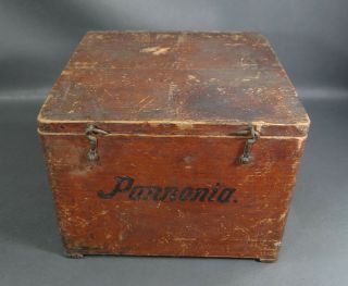 1950 Vtg Hungarian Pannonia Motorcycle Wooden Crate Dovetail Wood Cargo Tool Box 3