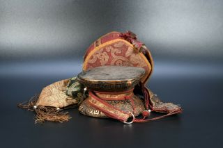 Wooden Handmade Antique Leather Tantrik Tibetan Kapala Damaru Tibet Drum Nepal