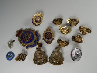 Vintage Royal Canadian Military Army Service Corps Badges And Pins.  Some Wwii