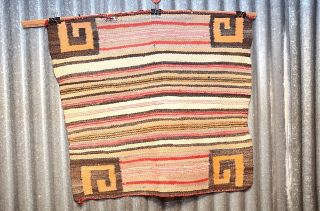 Antique Navajo Native American Indian Saddle Blanket Crystal Rug Corners Textile