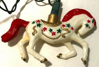 Vintage Carousel Horse Christmas String Light Set Plastic Light Covers