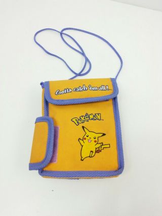 Vintage Nintendo Gameboy Color Pokemon Carrying Case Bag Pikachu Yellow 8 " X 6 "