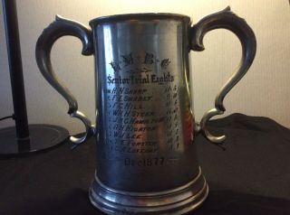 Antique Pewter Rowing Trophy Lady Margaret Boat Club/st Johns Cambridge 1877