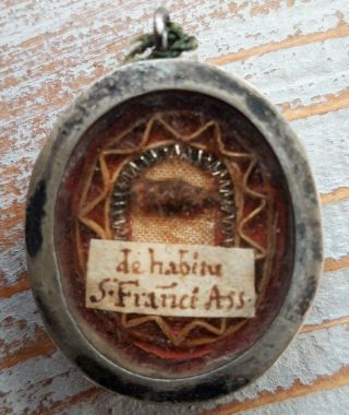 Antique Religious Relic,  Reliquary Relic St.  Francis Of Assisi