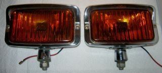 2 Sears Quartz - Halogen Auxiliary Fog Lights Amber 55711 1970s Vintage